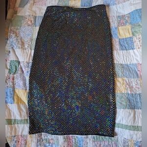 H&M DIVIDED Black Sequin Pencil Skirt